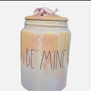 NEW IN BOX Rae Dunn Iridescent “BE MINE" Ceramic Canister